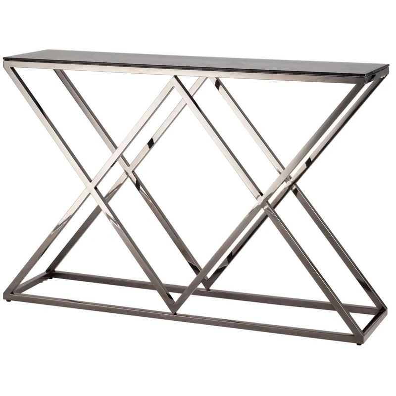 Консоль Geometry Rhombus Dark Chrome Темный хром Стекло Смок Консоль Geometry Rhombus Dark Chrome Темный хром Стекло Смок в Грозном | Loft Concept
