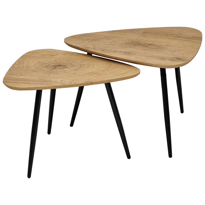Комплект кофейных столиков треугольной формы Axl Coffee Table Древесина Черный Комплект кофейных столиков треугольной формы Axl Coffee Table Древесина Черный в Грозном | Loft Concept
