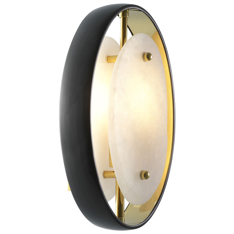 Бра Eichholtz Wall Lamp Trissoni Глянцевое золото Прозрачный Белый Бра Eichholtz Wall Lamp Trissoni Глянцевое золото Прозрачный Белый в Грозном | Loft Concept