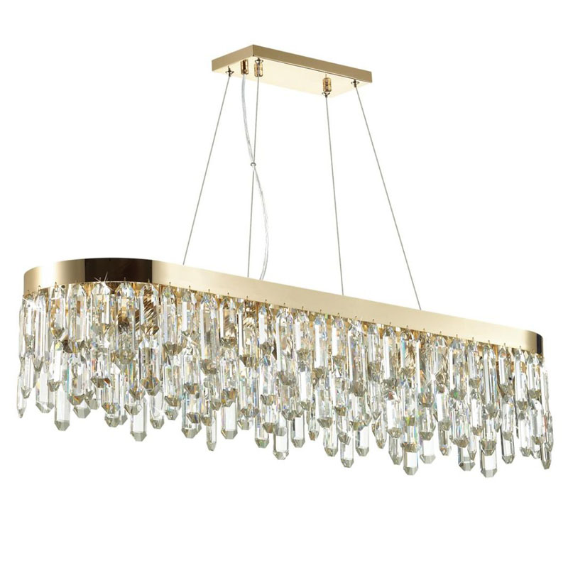 Люстра Crystal Polyhedrons Linear Gold Глянцевое золото Прозрачное Стекло Люстра Crystal Polyhedrons Linear Gold Глянцевое золото Прозрачное Стекло в Грозном | Loft Concept