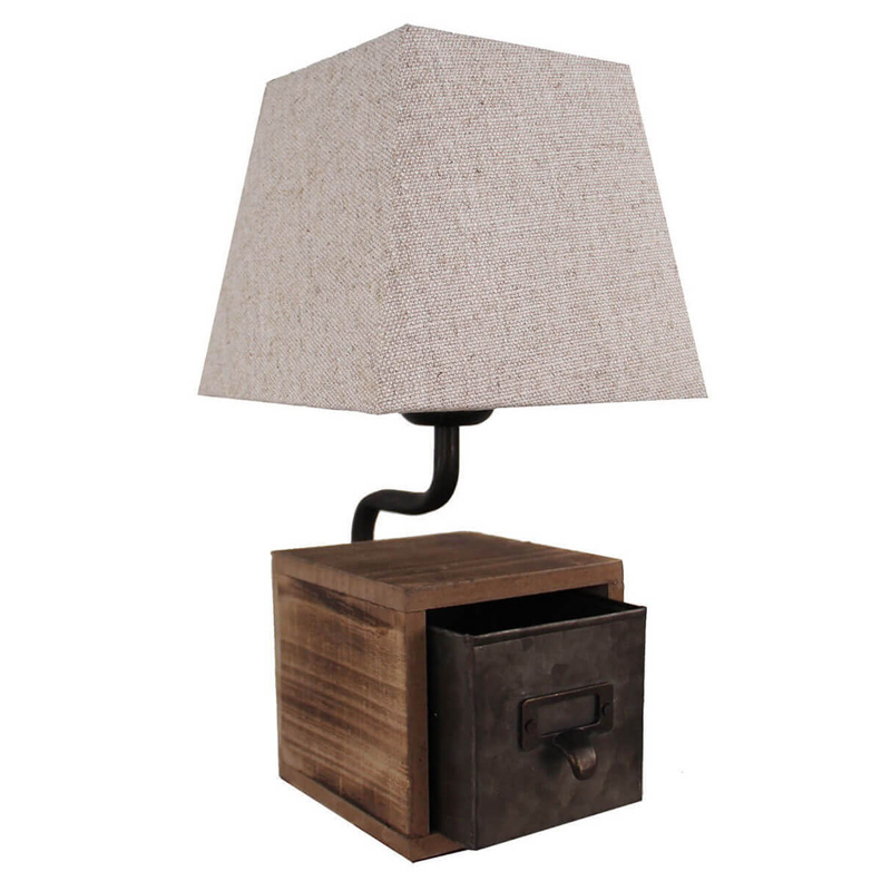 Настольная лампа Loft lamp with box Бежевый Коричневый Настольная лампа Loft lamp with box Бежевый Коричневый в Грозном | Loft Concept