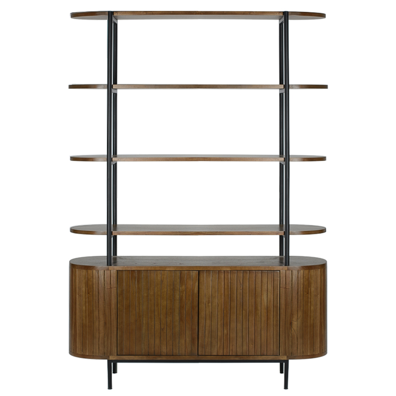 Стеллаж Rockwell Wood Rack Коричневый Черный Стеллаж Rockwell Wood Rack Коричневый Черный в Грозном | Loft Concept