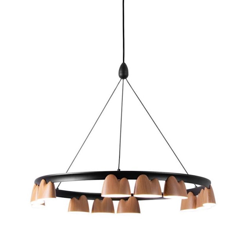 Люстра Collection Wooden Eco Light  Черный матовый Прозрачный в Грозном | Loft Concept 