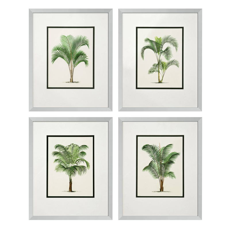 Комплект постеров Eichholtz Prints Palms set of 4 Белый Зеленый Серебряный Комплект постеров Eichholtz Prints Palms set of 4 Белый Зеленый Серебряный в Грозном | Loft Concept