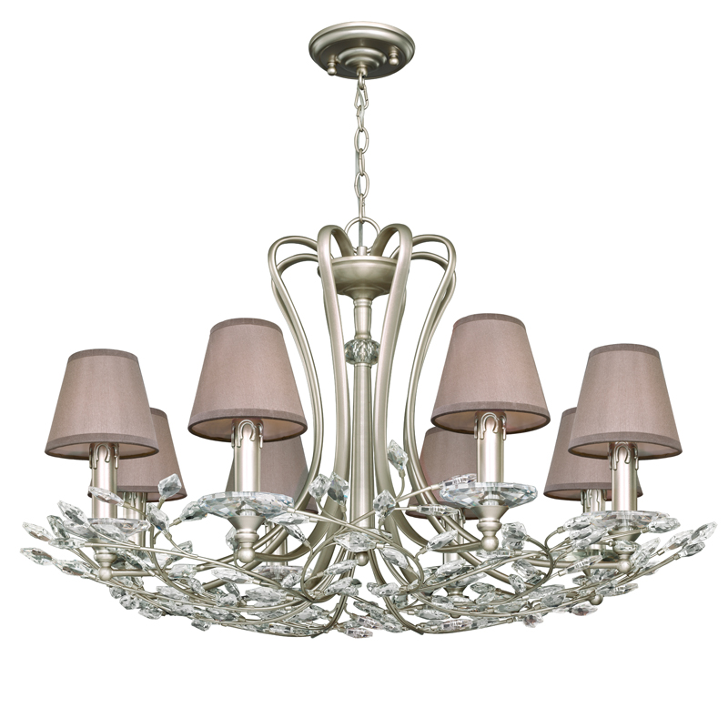 Люстра Loretta Chandelier grey Белое золото винтаж Прозрачный Серый Люстра Loretta Chandelier grey Белое золото винтаж Прозрачный Серый в Грозном | Loft Concept