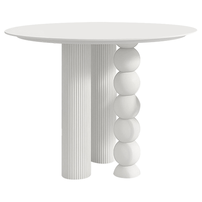 Обеденный стол круглый Gabriel Round Unique Shape Dining Table Белый Обеденный стол круглый Gabriel Round Unique Shape Dining Table Белый в Грозном | Loft Concept