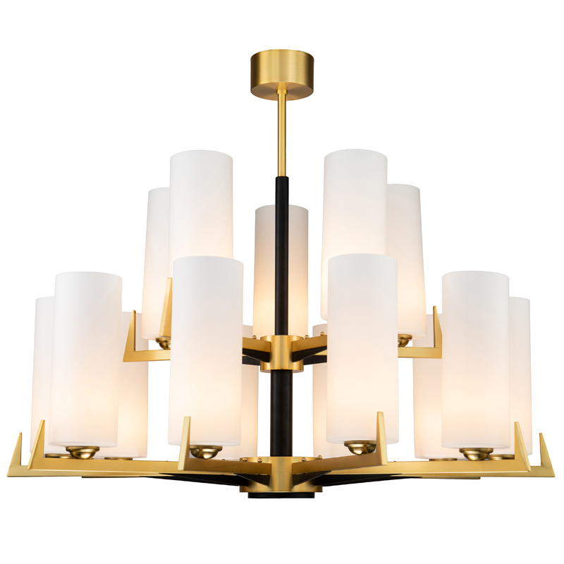 Люстра Benoit Chandelier 98 Латунь Белое матовое стекло Черный Люстра Benoit Chandelier 98 Латунь Белое матовое стекло Черный в Грозном | Loft Concept