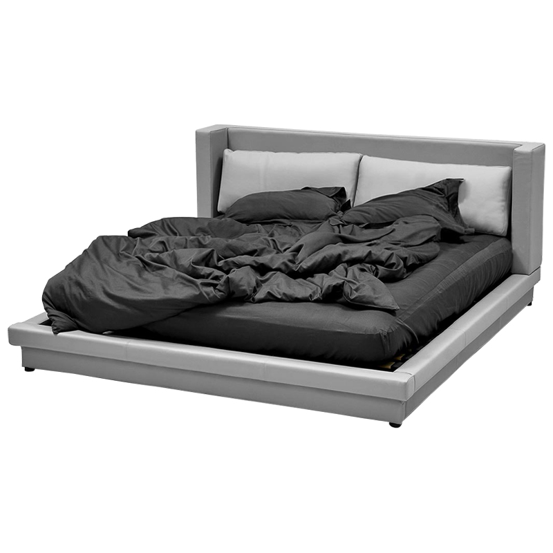 Кровать двуспальная с подушками и мягким основанием Stout Bed Серый Кровать двуспальная с подушками и мягким основанием Stout Bed Серый в Грозном | Loft Concept