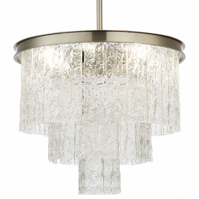 Люстра Renea Textured Glass Chandelier Nickel Никель Прозрачное Стекло Люстра Renea Textured Glass Chandelier Nickel Никель Прозрачное Стекло в Грозном | Loft Concept