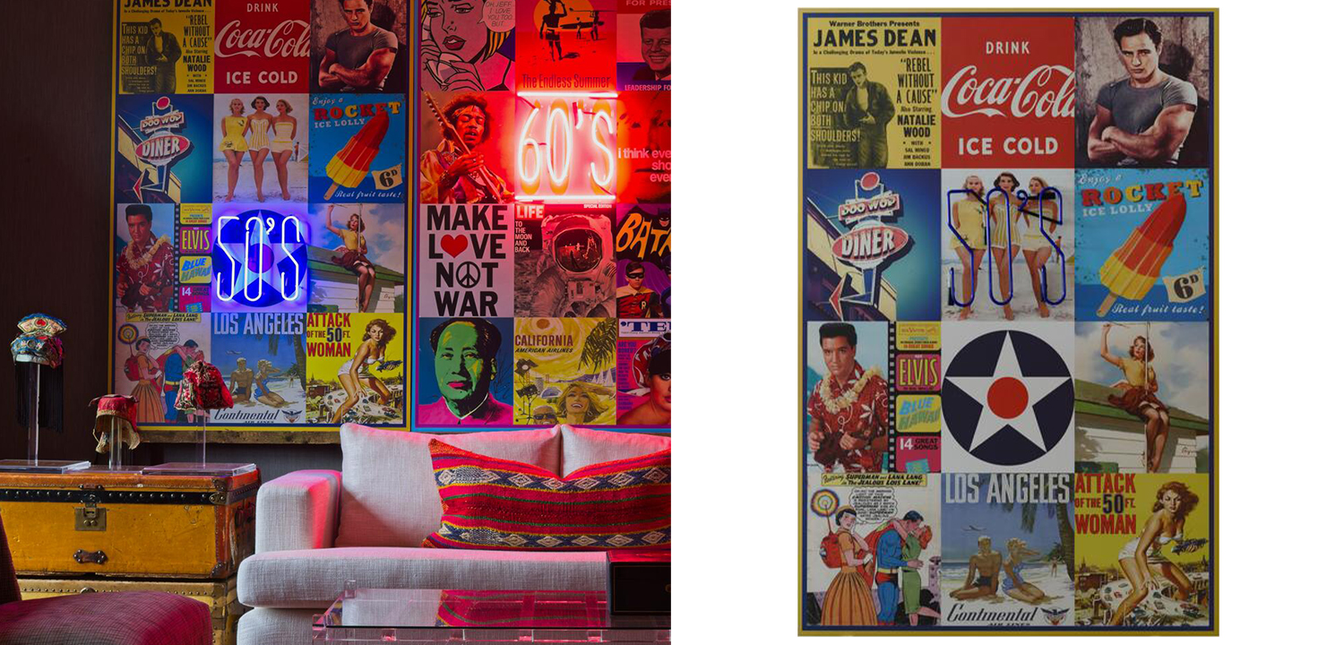 Дизайнерский Неоновый Постер Ретро Фото The Fifties - фото