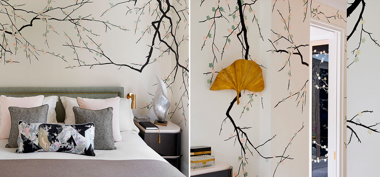 Обои ручная роспись Plum Blossom Special Colourway on Bleached White dyed silk - фото №1