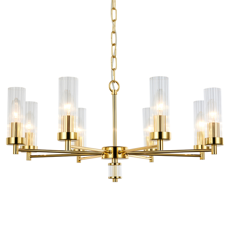 Люстра Jeanette Chandelier Gold 66 Глянцевое золото Прозрачный Люстра Jeanette Chandelier Gold 66 Глянцевое золото Прозрачный в Грозном | Loft Concept