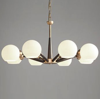 Люстра Thalia chandelier White glass Золотой Белый Черный Люстра Thalia chandelier White glass Золотой Белый Черный в Грозном | Loft Concept