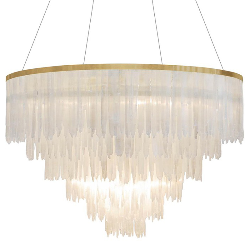 Люстра LAMP SELEN BRASS ROUND 120 Прозрачный белый Хром Люстра LAMP SELEN BRASS ROUND 120 Прозрачный белый Хром в Грозном | Loft Concept