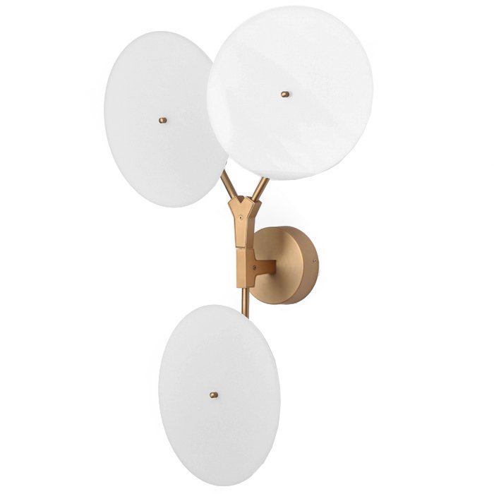 Бра White Disc Wall Lamp 3 лампы Золотой Бра White Disc Wall Lamp 3 лампы Золотой в Грозном | Loft Concept