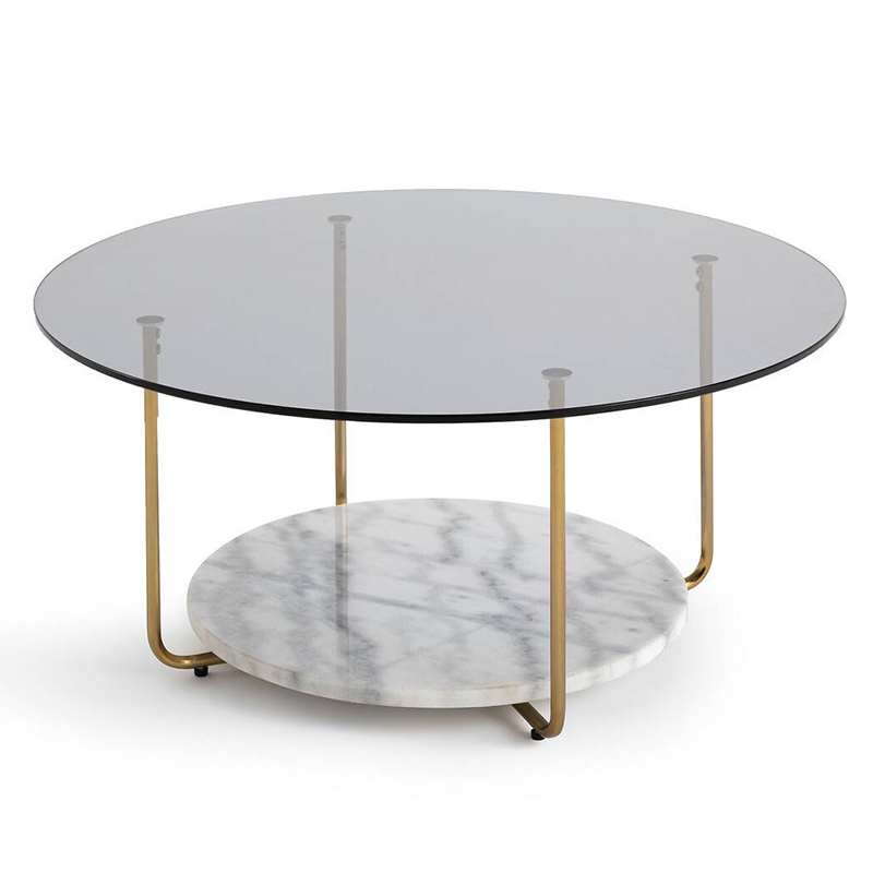Кофейный стол White Marble Белый Мрамор Bianco Латунь Кофейный стол White Marble Белый Мрамор Bianco Латунь в Грозном | Loft Concept