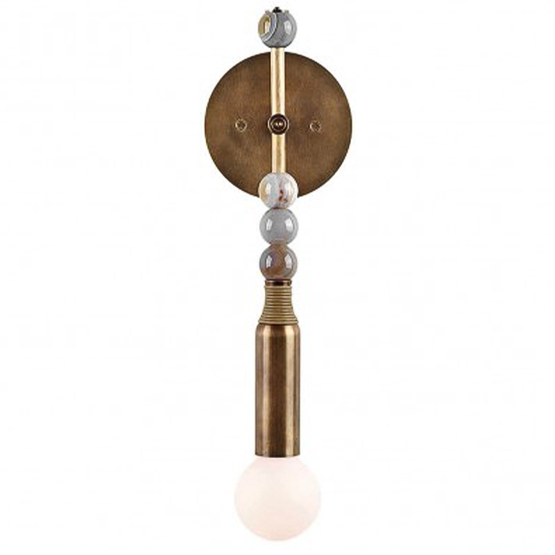Бра TALISMAN 1 SCONCE по дизайну студии Apparatus Винтажная латунь Серый Бежево-серый Бра TALISMAN 1 SCONCE по дизайну студии Apparatus Винтажная латунь Серый Бежево-серый в Грозном | Loft Concept