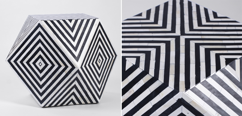 Табурет Geometric Cube Table Инкрустация кость Табурет Geometric Cube Table Инкрустация кость - Loft-Concept в Грозном