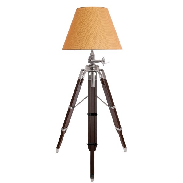 Напольная лампа Tripod Floor Lamp Бежево-серый Коричневый Напольная лампа Tripod Floor Lamp Бежево-серый Коричневый в Грозном | Loft Concept