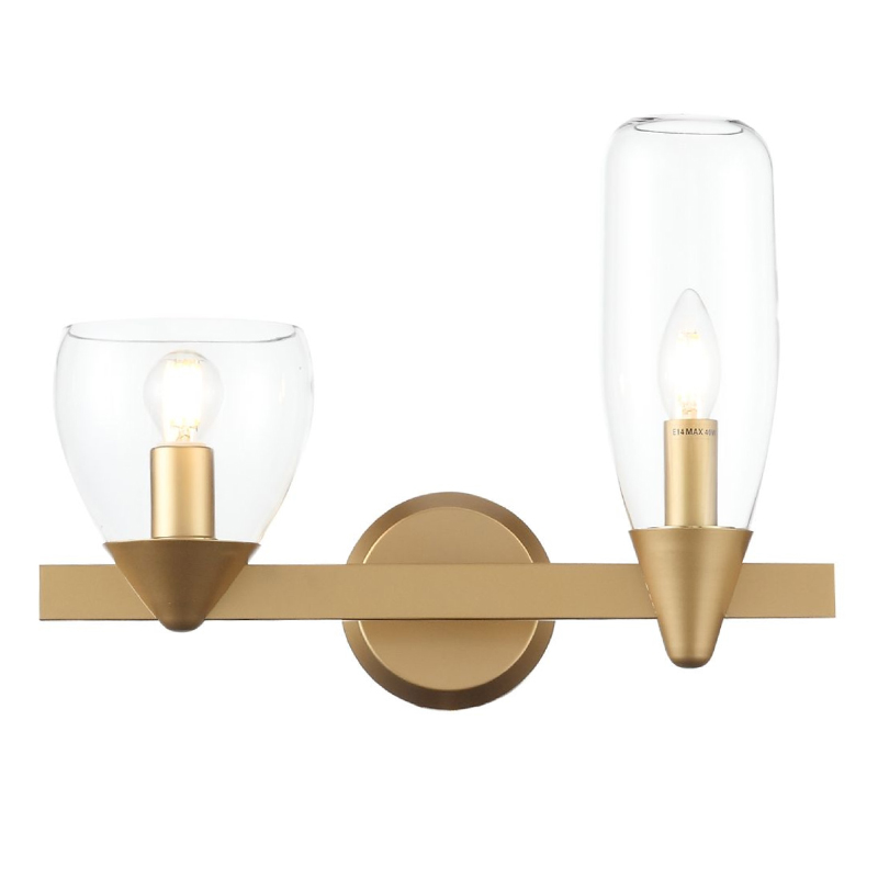 Бра Houston Wall Lamp матовое золото Прозрачное Стекло Бра Houston Wall Lamp матовое золото Прозрачное Стекло в Грозном | Loft Concept