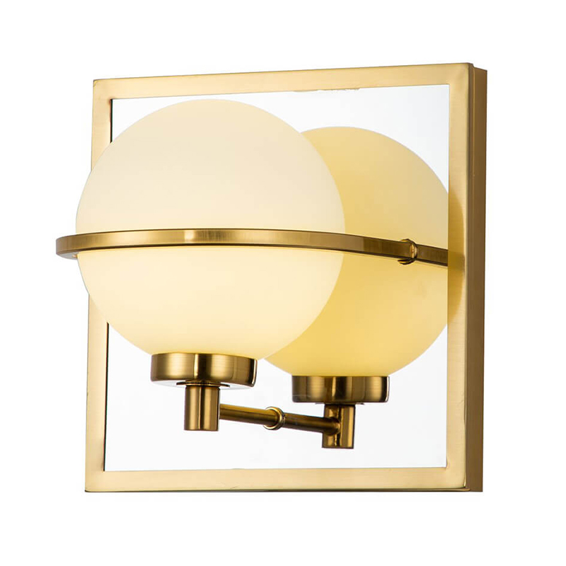 Бра Ball Reflection Wall Lamp Латунь Белый Бра Ball Reflection Wall Lamp Латунь Белый в Грозном | Loft Concept