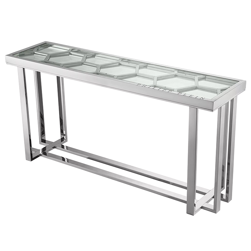 Консоль Philipp Plein Console Table Skeleton Chrome Хром Прозрачное Стекло в Грозном | Loft Concept 