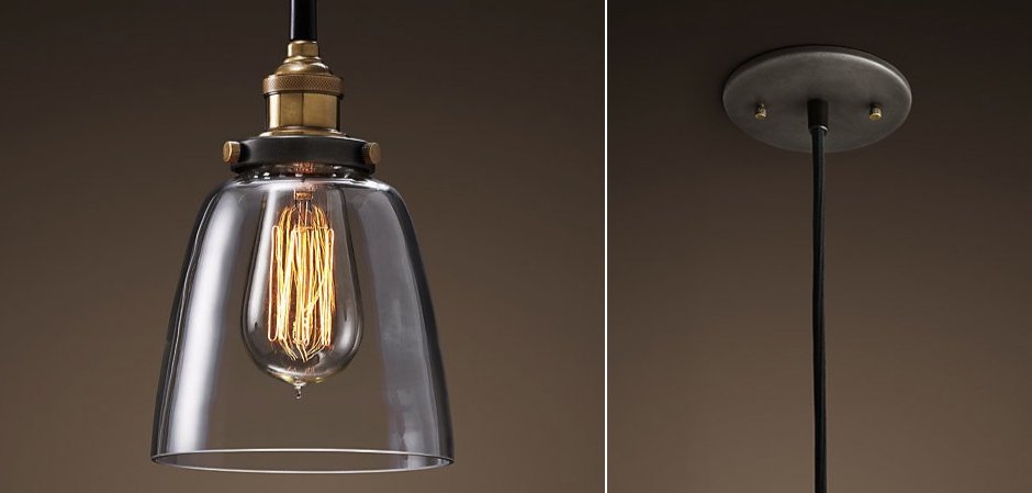 Подвесной светильник Loft Clear Glass Cloche Подвесной светильник Loft Clear Glass Cloche - Loft-Concept в Грозном