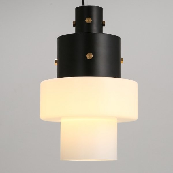 Подвесной светильник Luna Glass Pendant Milk Черный Подвесной светильник Luna Glass Pendant Milk Черный в Грозном | Loft Concept