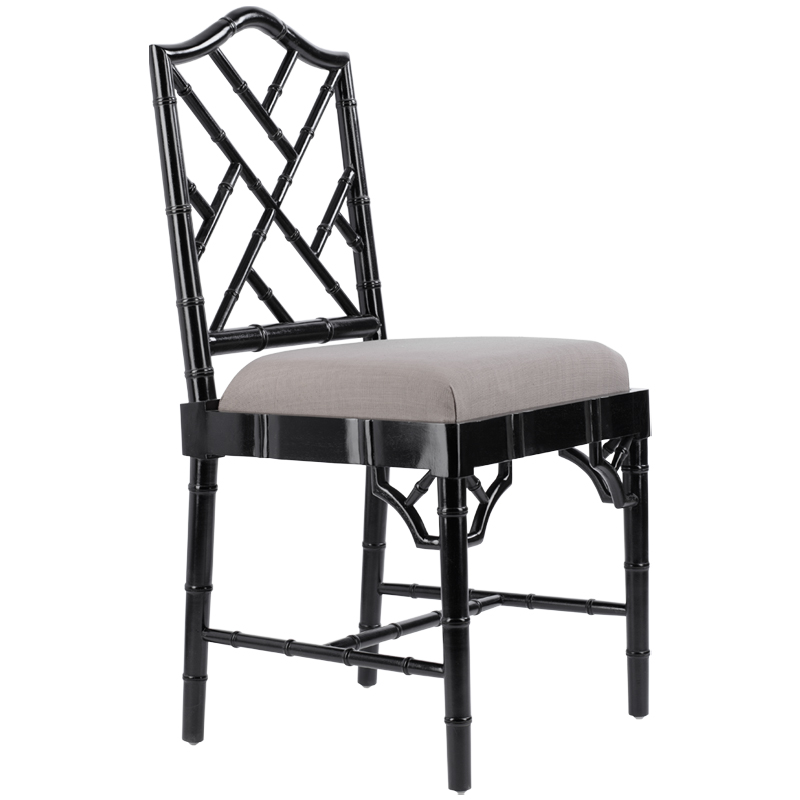 Black Chippendale Chair Черный Бежево-серый Black Chippendale Chair Черный Бежево-серый в Грозном | Loft Concept