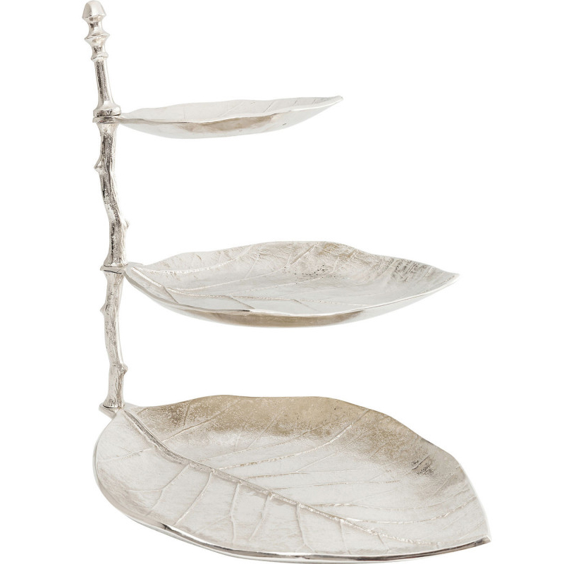 Блюдо трёхъярусное Chrome Leaves Хром Блюдо трёхъярусное Chrome Leaves Хром в Грозном | Loft Concept