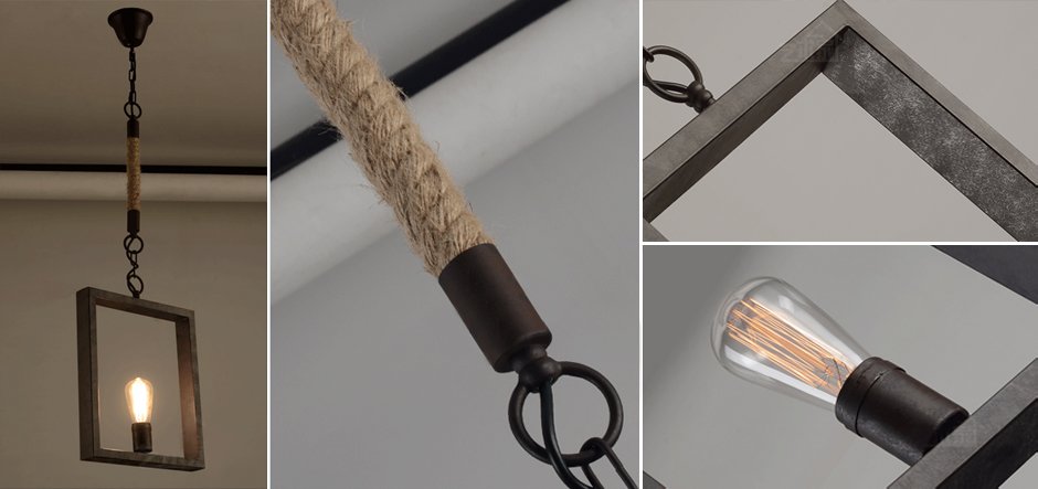 Подвесной светильник Quadrate Loft Rope Light Подвесной светильник Quadrate Loft Rope Light - Loft-Concept в Грозном