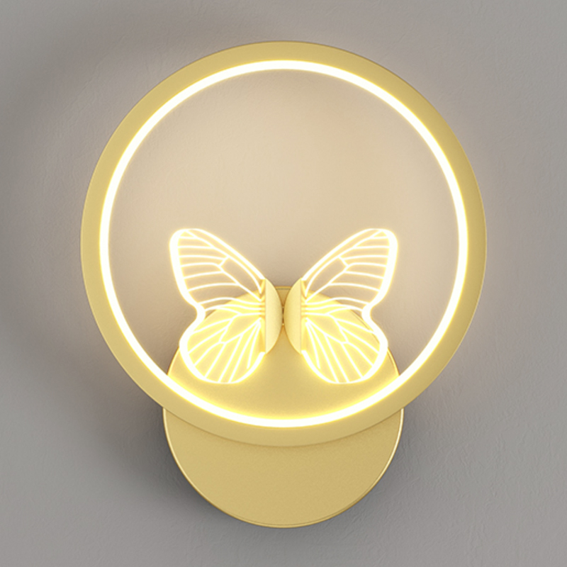 Бра Butterfly Gold Circle Wall Lamp Прозрачный Золотой в Грозном | Loft Concept 