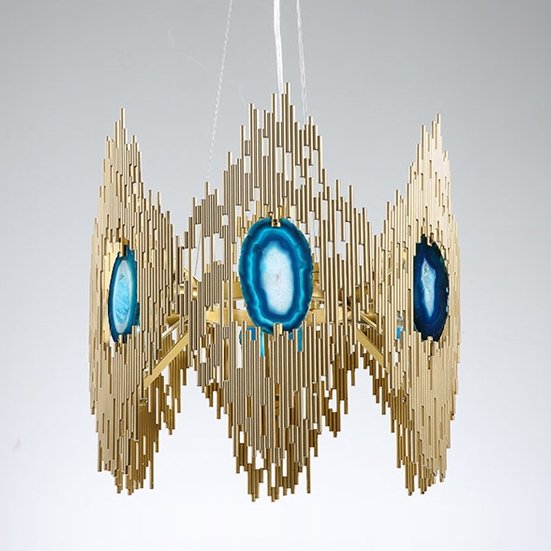 Люстра Calypso Chandelier 6 Золотой Графит Морская синь Люстра Calypso Chandelier 6 Золотой Графит Морская синь в Грозном | Loft Concept