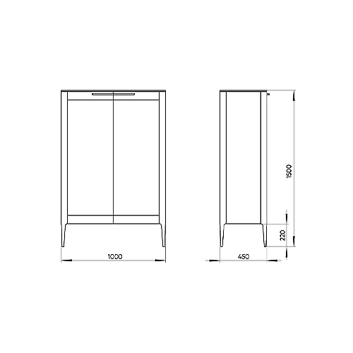 Витрина серо-бежевая с 2-мя стеклянными дверцами и 3-мя полками Type  в Грозном