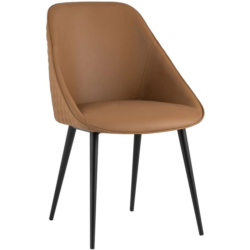 Стул Miruna Chair Коричневая Экокожа Коричневый Черный Стул Miruna Chair Коричневая Экокожа Коричневый Черный в Грозном | Loft Concept