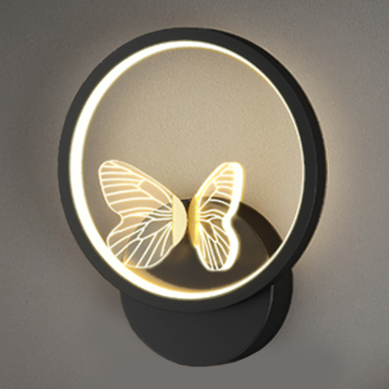 Бра Butterfly Black Circle Wall Lamp Прозрачный Черный Бра Butterfly Black Circle Wall Lamp Прозрачный Черный в Грозном | Loft Concept