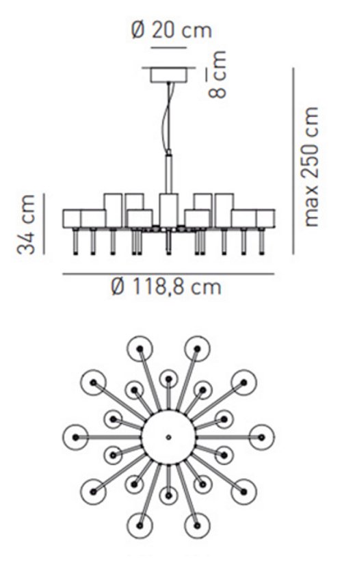 Люстра AXO Light Spillray lamps 20 Люстра AXO Light Spillray lamps 20 в Грозном