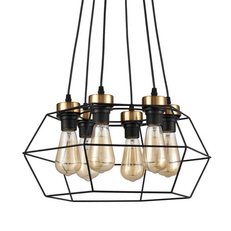 Люстра Loft Wire Cage Black lamp 6 Черный Люстра Loft Wire Cage Black lamp 6 Черный в Грозном | Loft Concept