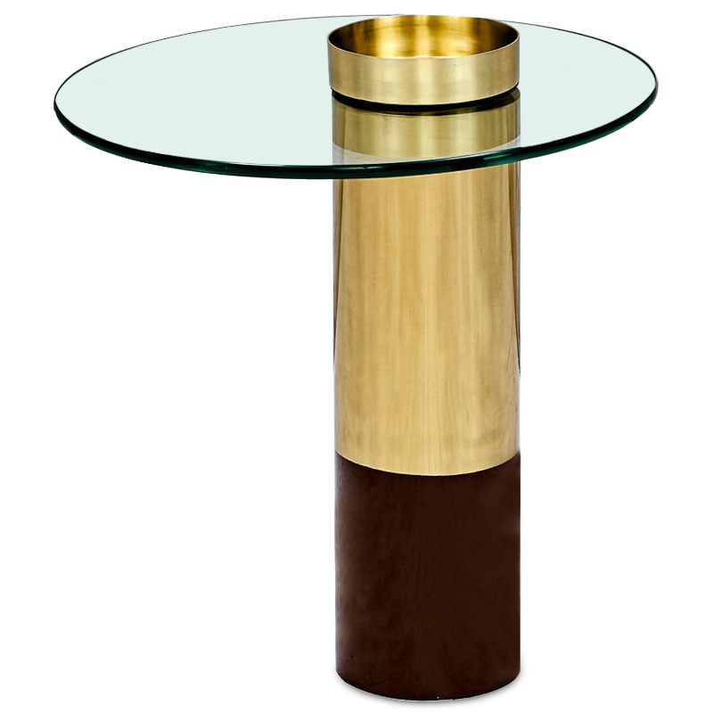Приставной стол Desi Side Table Прозрачный Латунь Коричневый Приставной стол Desi Side Table Прозрачный Латунь Коричневый в Грозном | Loft Concept