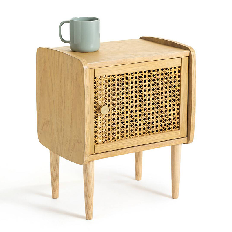Тумба с дверцой из плетеного ротанга Aelius Rattan Wicker Curbstone Светлый дуб Тумба с дверцой из плетеного ротанга Aelius Rattan Wicker Curbstone Светлый дуб в Грозном | Loft Concept