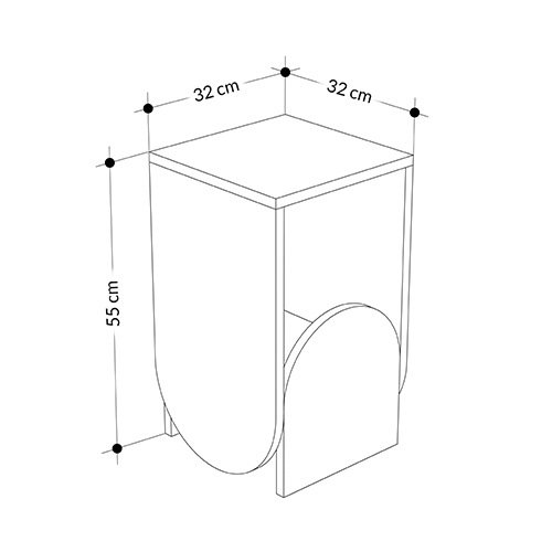 Стол приставной с овальными элементами бело-бежевого цвета NUN SIDE TABLE WHITE LIGHT MOCHA в Грозном