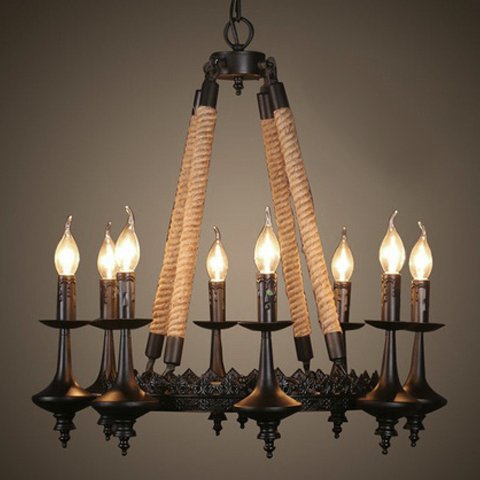 Люстра 8-Light Rustic Chandelier Черный Люстра 8-Light Rustic Chandelier Черный в Грозном | Loft Concept