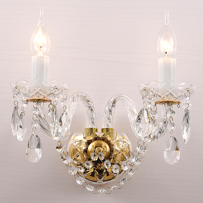 Бра Megane Sconce Double Глянцевое золото Прозрачный Бра Megane Sconce Double Глянцевое золото Прозрачный в Грозном | Loft Concept