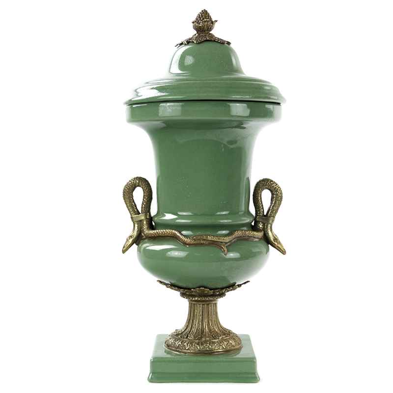Ваза Selenia Green Vase Bronze Serpents Зеленый смок Бронза Ваза Selenia Green Vase Bronze Serpents Зеленый смок Бронза в Грозном | Loft Concept