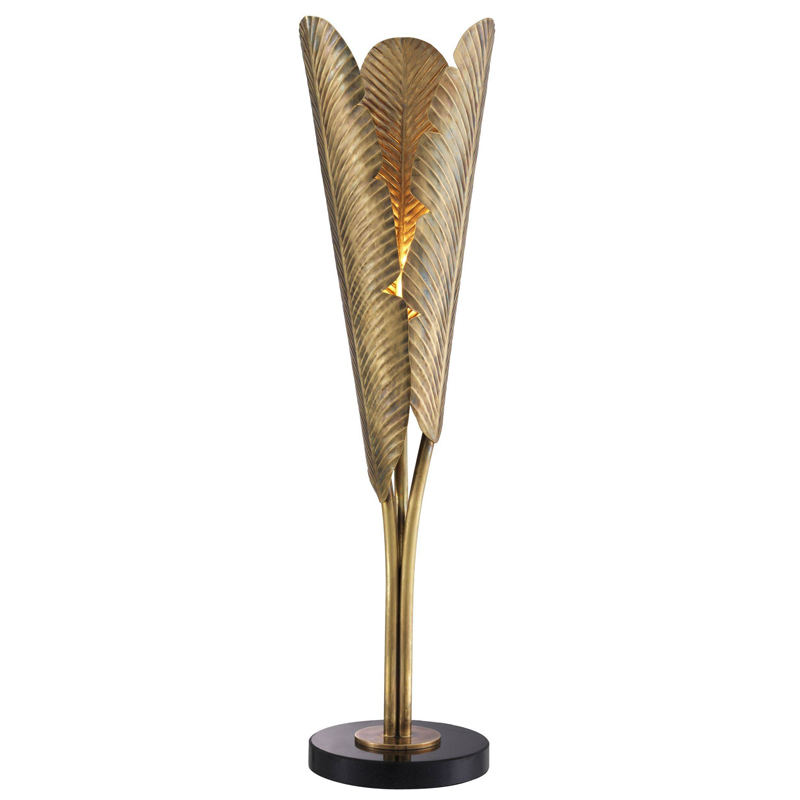 Настольная лампа Eichholtz Table Lamp Plantain Винтажная латунь Черный Настольная лампа Eichholtz Table Lamp Plantain Винтажная латунь Черный в Грозном | Loft Concept