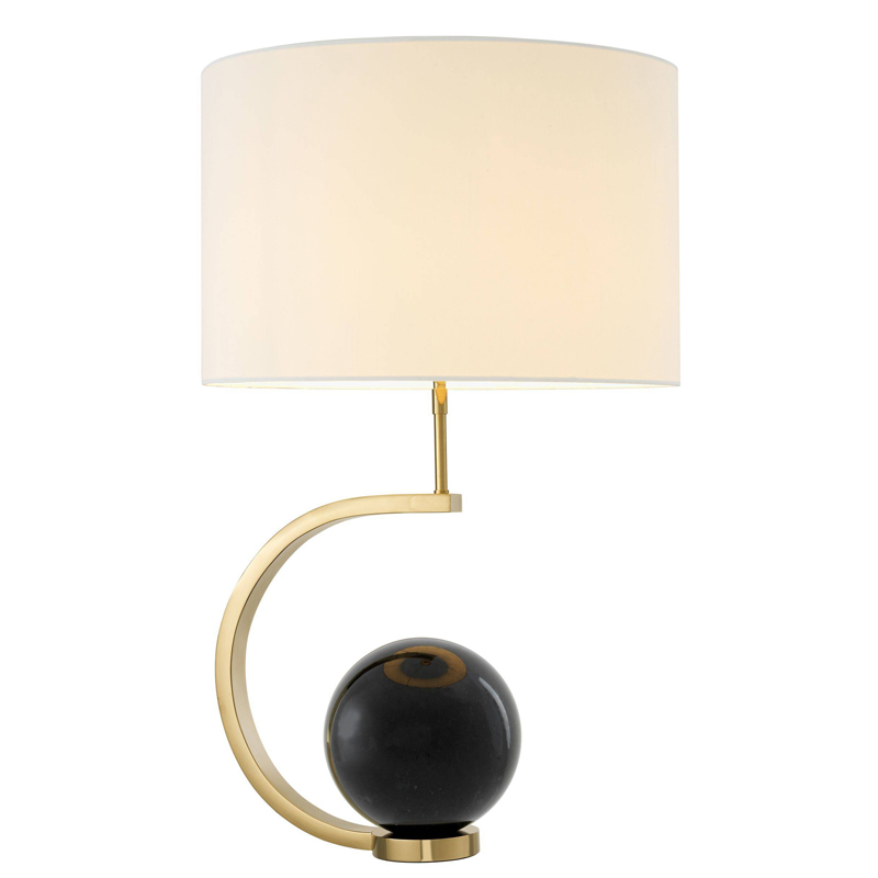 Настольная лампа Eichholtz Table Lamp Luigi Black marble Белый Глянцевое золото Черный Мрамор Nero Настольная лампа Eichholtz Table Lamp Luigi Black marble Белый Глянцевое золото Черный Мрамор Nero в Грозном | Loft Concept
