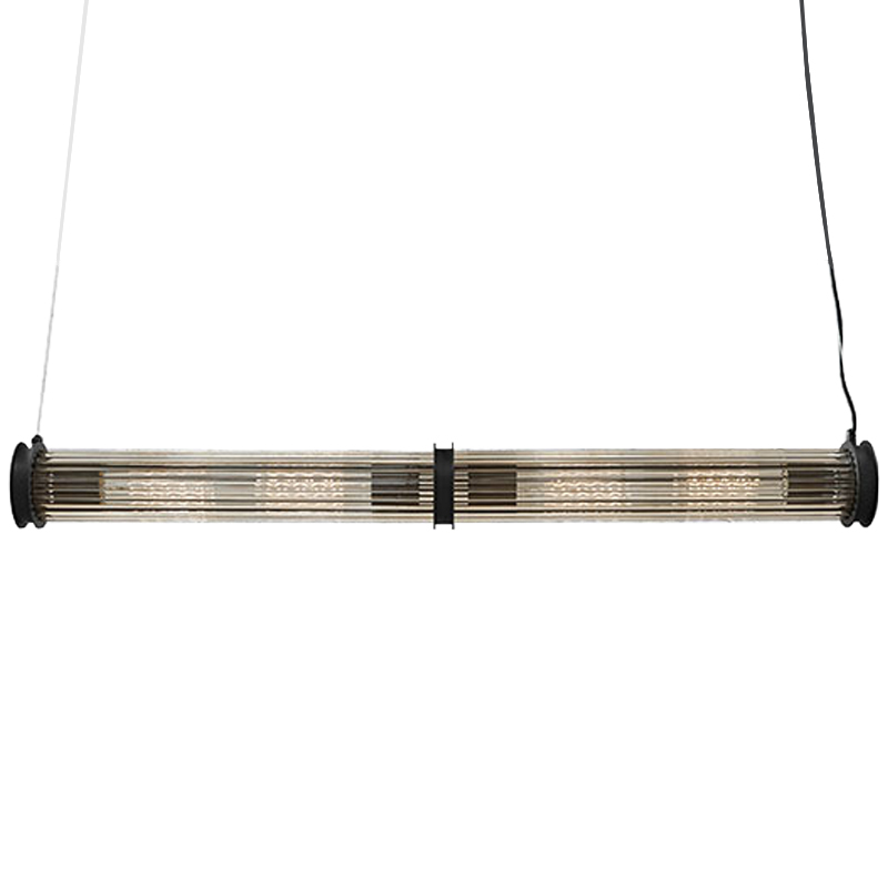 Подвесной светильник Glass TUBE Pendant Double Black Черный Прозрачный Подвесной светильник Glass TUBE Pendant Double Black Черный Прозрачный в Грозном | Loft Concept