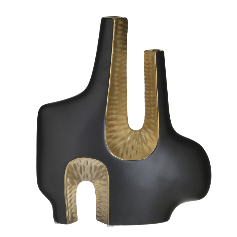 Ваза Efalia Vase double Черный Золотой Ваза Efalia Vase double Черный Золотой в Грозном | Loft Concept