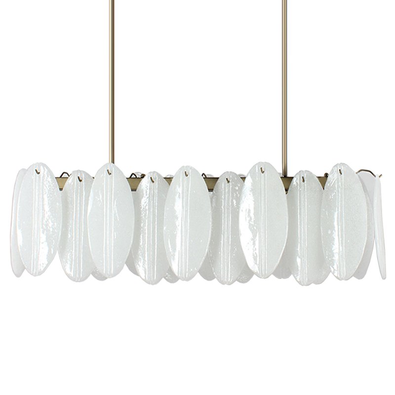 Люстра Angel Style Italian Murano Glass Rectangle Латунь Белый Люстра Angel Style Italian Murano Glass Rectangle Латунь Белый в Грозном | Loft Concept