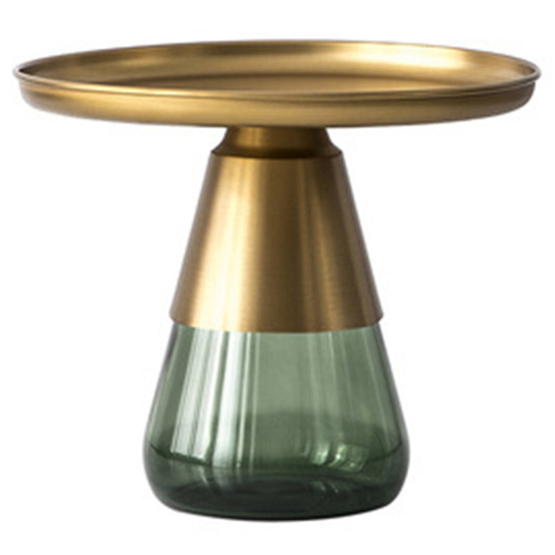 Круглый приставной стол Classico Round Green Side Table High Зеленый Латунь Круглый приставной стол Classico Round Green Side Table High Зеленый Латунь в Грозном | Loft Concept